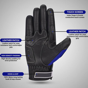 Motorbike <b>Gloves</b> for Moto Riding Heavy Racing Heat Resistant Durable Breathable <b>Silicone</b>-Free Leather - Product Image 3