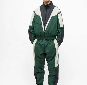 Survêtements en nylon de qualité supérieure à la mode deux pièces coupe-vent jogging patchwork fermeture éclair survêtement cargo pantalons vestes - Product Image 1