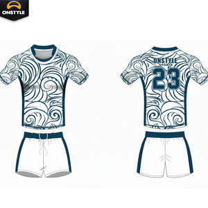 Conjunto de Rugby Personalizado de Alta Calidad, Camiseta y Pantalones Cortos |   Sublimación de Poliéster Transpirable |   Patrón 3D Antibacteriano de Secado Rápido |   Ropa de Club - Product Image 3