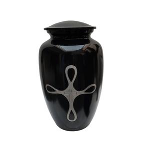 Urne de crémation en aluminium de nouveau design vert avec urne commémorative de souvenir finie noire pour les cendres sacrées adultes - Product Image 2