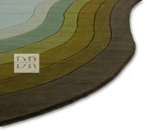 Tapis en laine de Nouvelle-Zélande 100% fait à la main de haute qualité en forme de rein Design ombragé taille personnalisée pour la maison, le hall et la cuisine - Product Image 2