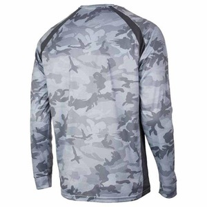 Camisa de pesca con estampado digital de manga larga para hombre, poliéster de bambú, color personalizado, bloqueador solar UV para exteriores - Product Image 6
