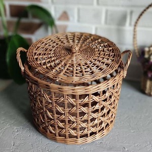 Panier en rotin tissé à motif croisé, paniers de rangement faits à la main, rotin naturel, moderne, multifonctionnel, fabriqué au Vietnam - Product Image 1