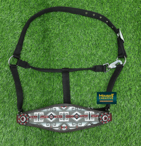 OEM personalizable decorativo cuero de vaca caballo Bronc Halter estilo occidental nailon caballo Halter indio exportador fabricante - Product Image 3