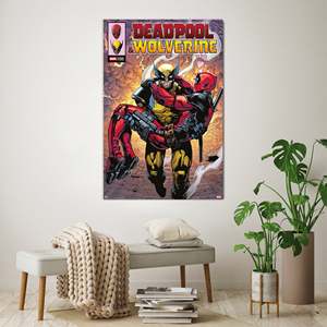 Póster de Marvel Comics de Deadpool y Wolverine 1, Impresión Digital en Poliéster, Decoración Colgante - Product Image 5