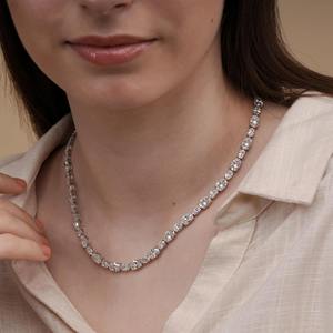 Top Trending Oval Cut VVS Moissanite <b>Tennis</b> <b>Chain</b> With 925 Silver Iced Out Necklace For Women's Luxury Fashion Jewelry Supplier - Product Image 4