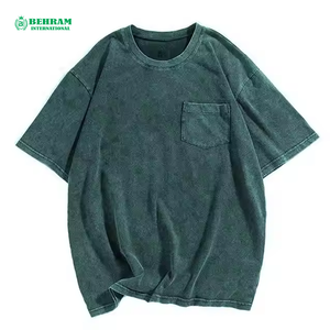 T-shirt ample et écologique pour homme, séchage rapide, impression numérique personnalisée, 180-220 GSM, polyester/coton, effet délavé vintage - Product Image 3
