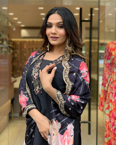 Afghani Chanderi Material Mangas completas Ropa informal Mujer Alta calidad Precio barato 1 pieza Nuevo diseño de moda Impresión digital - Product Image 6