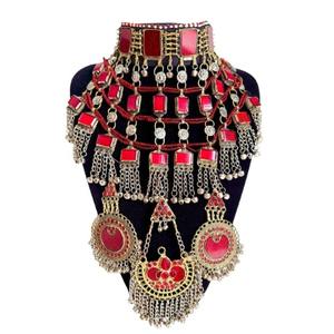 Exclusivo Juego de Joyería Tribal Afgana Hecha a Mano en Acero Inoxidable, Elegante Collar con Pendientes y Anillo para Fiesta - Product Image 1