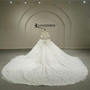 Robe de mariée longue en dentelle et sequins avec appliques en cristal, modèle GT26062, pour femme - Product Image 4