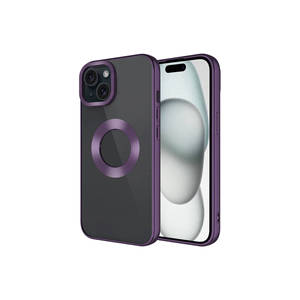 เน็ตซี่ ซาฟา โอเมก้า ซีรีส์เคสซิลิโคนสีม่วงเข้มสำหรับไอโฟน 15 พลัส ดีไซน์รูโลโก้สุดหรู ป้องกันกล้อง 7 พลัส 11 โปร - Product Image 1