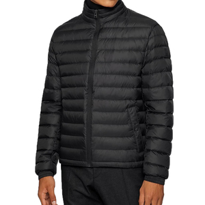 Vestes pour hommes matelassées de couleur noire unie très vendues Vestes rembourrées de grande taille en tissu respirant avec logo personnalisé pour hommes - Product Image 3