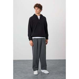 Men's Sweatshirt 88300-Ruby <b>Black</b> Standard Fit 100% Cotton <b>Fleece</b> - Product Image 2