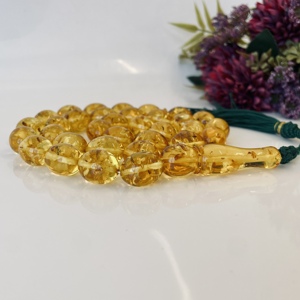 Tasbih de Ámbar Báltico Natural, Cuentas de Oliva Amarillas, Regalo de Ramadán - Product Image 6