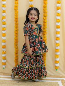 Enfants fille vêtements enfants vêtements filles jolies et mignonnes vêtements en coton Designers été enfants Sharara ensemble - Product Image 3