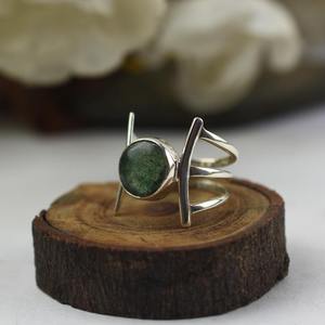 Tendance 925 argent Sterling vert Aventurine pierre précieuse bague bijoux à la main argent Boho Style bague bijoux pour femmes cadeau pour - Product Image 3