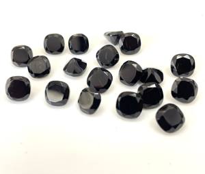 Espinela negra natural de 7mm, corte de cojín facetado, cojín de espinela negra suelta, piedra preciosa cortada - Product Image 4