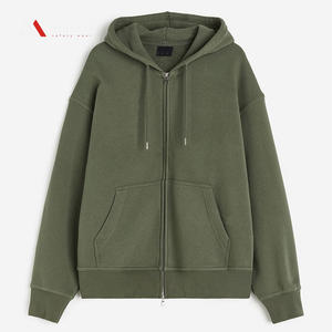 OEM alta calidad 100% algodón Unisex Full Zip Hoodie Custom Full Face Rhinestone Puff Print suministro al por mayor - Product Image 1