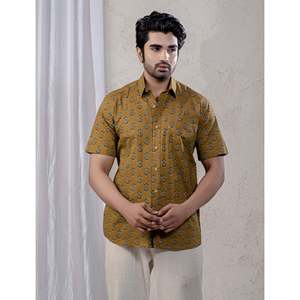 Chemises décontractées à manches courtes imprimées 100% coton pour hommes, tissu popeline respirant, taille XL - Product Image 1