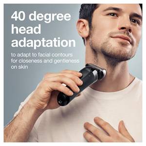 Afeitadora Eléctrica de Láminas para Hombre con Triple Cuchilla Doble, Impermeable IPX7, Cuchilla de Repuesto para Cuerpo, Plateada, con Estación de Limpieza y Carga - Product Image 4