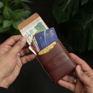 WF Leathercraft No. Portefeuille pour cartes de crédit tout-en-un 101, 100% cuir pleine fleur, couleur brun rougeâtre, garantie 5 ans - Product Image 6