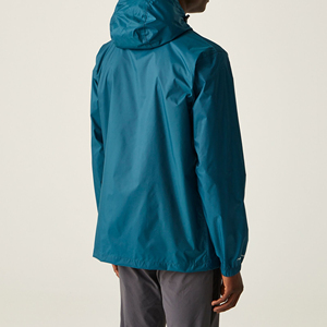 Wholesale Custom Logo Men's Canvas Windbreaker Jacket with <b>Stand</b> Collar Hooded OEM Zipper Jacket with Front Logo Position - Product Image 3