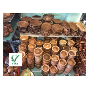 Platos de servicio de madera de coco natural hechos a mano, vajilla ecológica de Vietnam, proveedor al por mayor, plato de cena de forma personalizada - Product Image 6