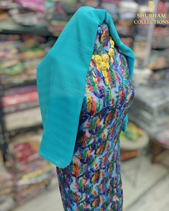 Maqbal Dirac Azul Cielo con Bordado de Lentejuelas Multicolor y Garbasaar a Juego - Product Image 2