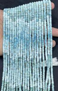 100% perles à facettes Larimar de qualité naturelle perles de Larimar faites à la main faisant des bijoux pour elle - Product Image 2