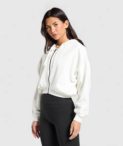 Prix d'usine doux blanc goutte épaule femmes sweat à capuche surdimensionné Top vente Anti-rides et respirant sweats à capuche vierges pour les femmes - Product Image 4