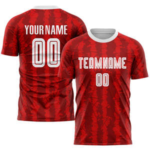 เสื้อฟุตบอลพิมพ์ลายแบบซับลิเมชั่นตามสั่ง โพลีเอสเตอร์ 100% แห้งเร็ว ระบายอากาศได้ดี สำหรับผู้ใหญ่ ทั้งชายและหญิง บริการ OEM รับทำชื่อทีมและหมายเลขตามสั่ง - Product Image 5