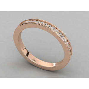 Bague solitaire en or massif 14 carats pour femme, diamant de laboratoire taille brillant rond - Product Image 4