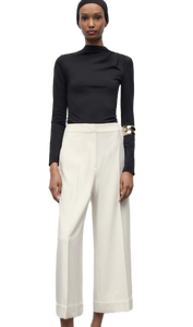 Pantalon formel blanc en coton de qualité supérieure pour femmes professionnel et confortable pour le bureau disponible en vrac - Product Image 3