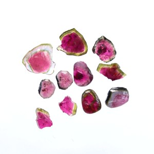 11 piezas de piedras preciosas sueltas de alta calidad turmalina Natural Bio rebanadas de sandía lote de piedras preciosas de rebanada de alta calidad - Product Image 6