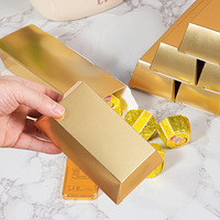 Emballage cadeau sur le thème de la vente en gros, boîte à lingot d'or factice, boîte à dragées pliable en papier pour bonbons, biscuits, mariage, fête