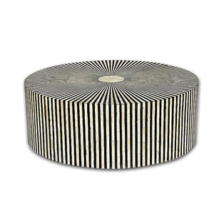 Table basse élégante faite à la main en incrustation d'os Design floral complexe Artisanat naturel artisanal de style religieux pour le salon - Product Image 3
