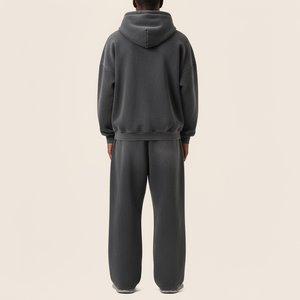 Conjunto Deportivo de Forro Polar para Hombre, Sudadera con Capucha, Color Sólido, Venta al Por Mayor |   Conjunto Deportivo con Cierre de Cremallera de Peso Medio |   Ropa Urbana con Logotipo Personalizado |   Ropa Deportiva Directo de Fábrica - Product Image 2