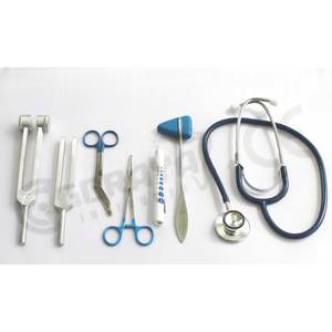 Goraya German Tuning Fork Lister Scissor Taylor Hammer Kelly Forceps Kit de estetoscopio Venta caliente ISO CE Aprobado Azul Manual Power - Product Image 1