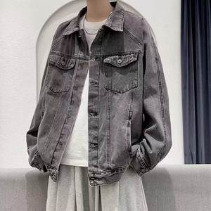 Chaqueta Vaquera Informal de Estilo Retro Japonés para Hombre, con Solapa, Lavado Relajado, Cierre de Botones, Abrigo Clásico de Otoño para Primavera - Product Image 1