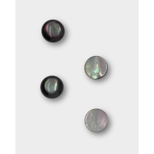 10 Cabujones Redondos de MOP Negro para Bisutería - Product Image 1
