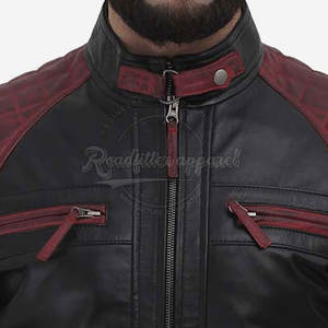 Venta al por mayor Tallas grandes Chaqueta de cuero Uso al aire libre Chaqueta de cuero de cuello alto Hombres Chaqueta de cuero - Product Image 6