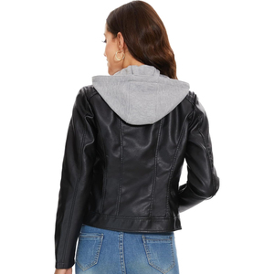 Veste en cuir véritable pour femme 2025 |   Vestes en cuir rembourrées en coton respirantes coupe-vent à manches longues pour l'hiver - Product Image 2