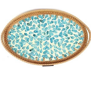 Vente chaude Plateau de service rond en rotin artisanal pour la restauration Tabletop Aliments Salade et fruits Affichage pour hôtels Mariages Fêtes - Product Image 4