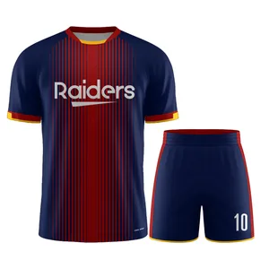 Custom Dropshipping Voetbal Shirt Hoge Kwaliteit Club Gesublimeerde Kids Sport Uniformen Zwart Geel Voetbal Jersey
