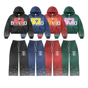 Ensemble survêtement deux pièces pour homme, streetwear, personnalisé, molleton épais 400 g/m², sweat à capuche et pantalon de survêtement - Product Image 3