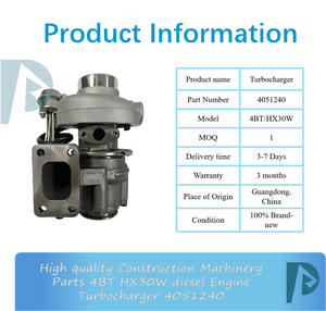 Piezas de Maquinaria de Construcción de Alta Calidad, Turbocompresor para Motor Diésel 4BT HX30W 4051240 - Product Image 3