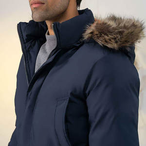 Chaquetas Parka de Manga Larga, Gruesas, Cálidas y Resistentes al Viento, Chaqueta Parka de Alta Calidad con Capucha, Color Sólido, para Hombre - Product Image 3