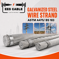Fil de fer galvanisé GSW ASTM A475 BS 183 à haute résistance pour la tension des lignes électriques aériennes et le support des câbles