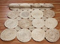 Tapis de sol décoratifs en forme de cercle tressé, tapis en jute pour chambre à coucher, tapis rond pour salon