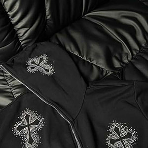 Hot Sale Custom Made 100% Cotton <b>Men</b> Zipper Winter Rhinestone Hoodies High Quality Hoodie with Comfort fit in a Reasonable Price - Product Image 2